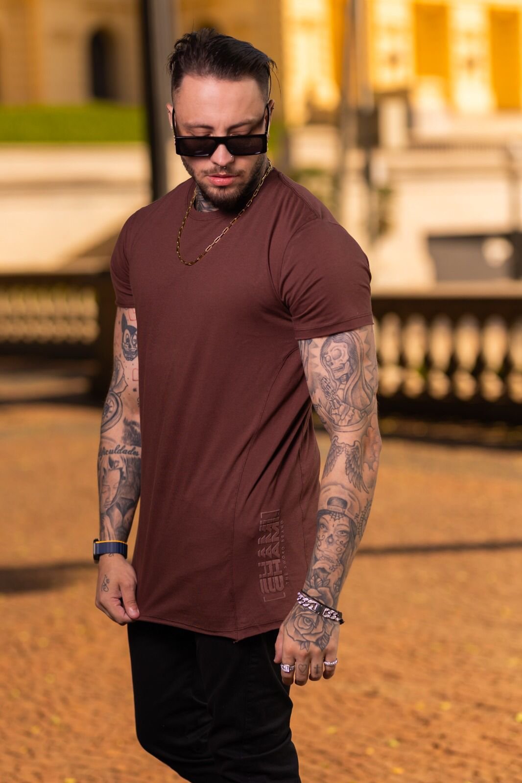 CAMISA LONG LINE VISCOSE